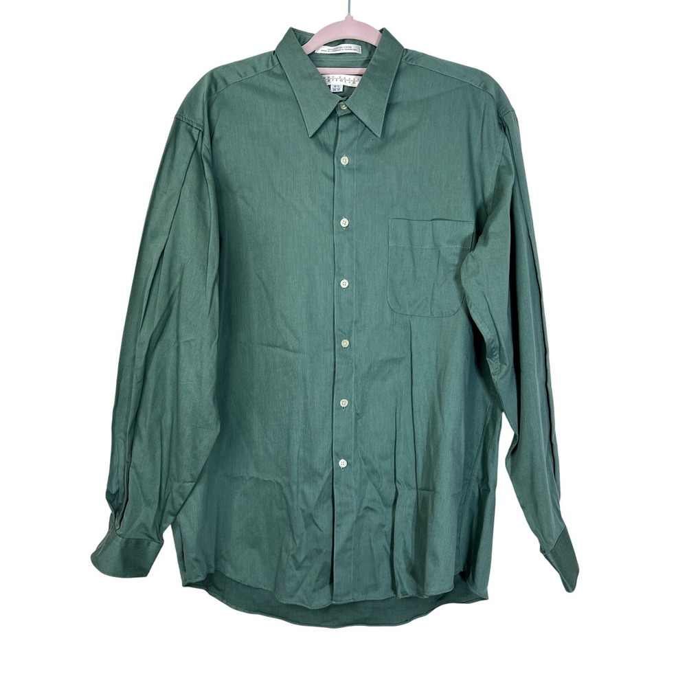 Mens Perry Ellis Portfolio Business Casual Sage Green Shirt 16.5 34/35